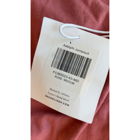 Brooklinen NWT loungewear collection rose Adelphi jumpsuit size medium cotton mo - Picture 4 of 8